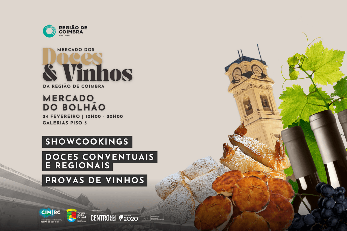 Vinhos e doces da região de Coimbra em destaque no Mercado do Bolhão