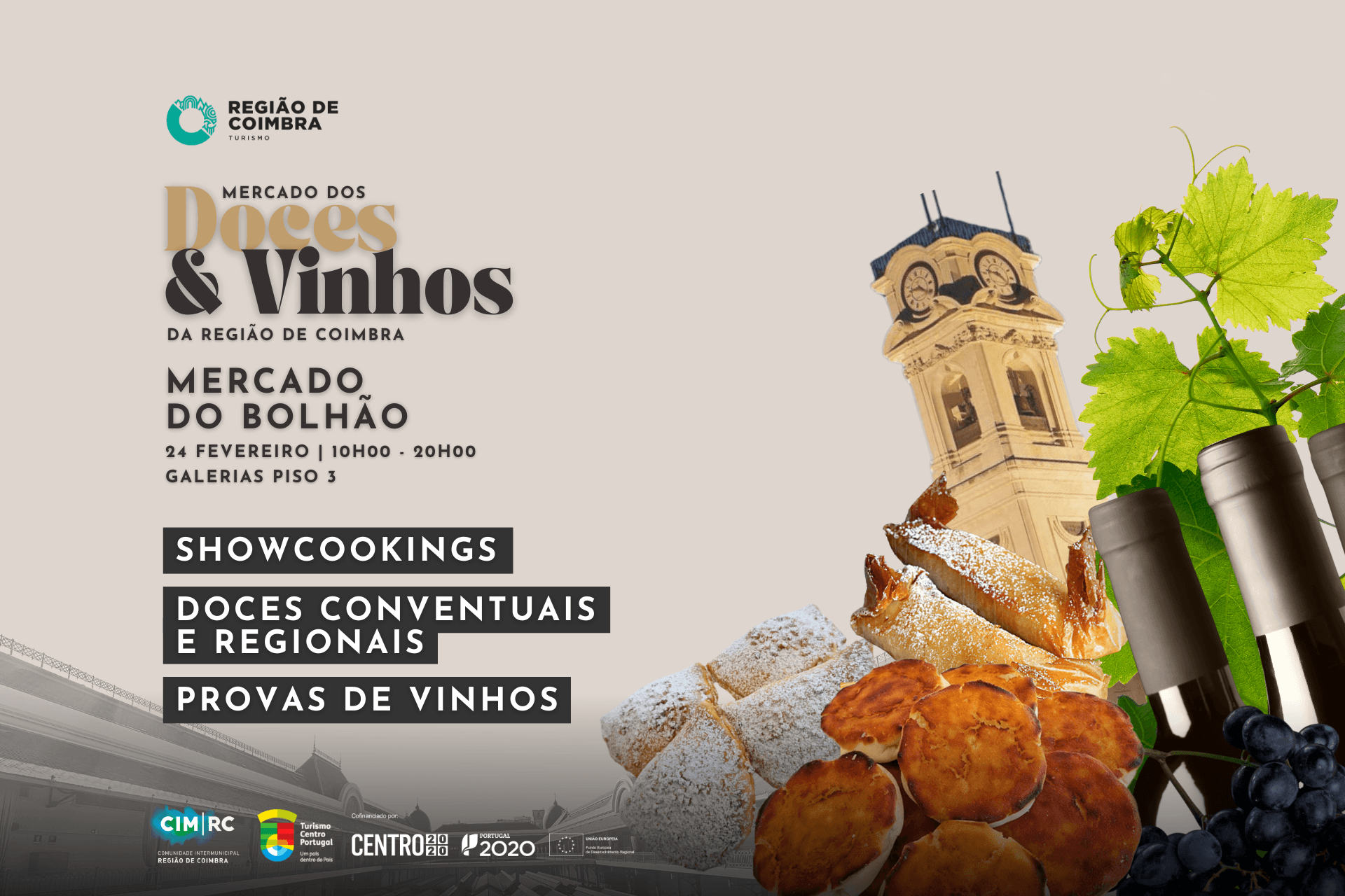 Vinhos e doces da região de Coimbra em destaque no Mercado do Bolhão